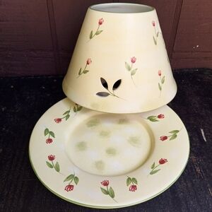 PAC jar candle shade/topper and plate flowers